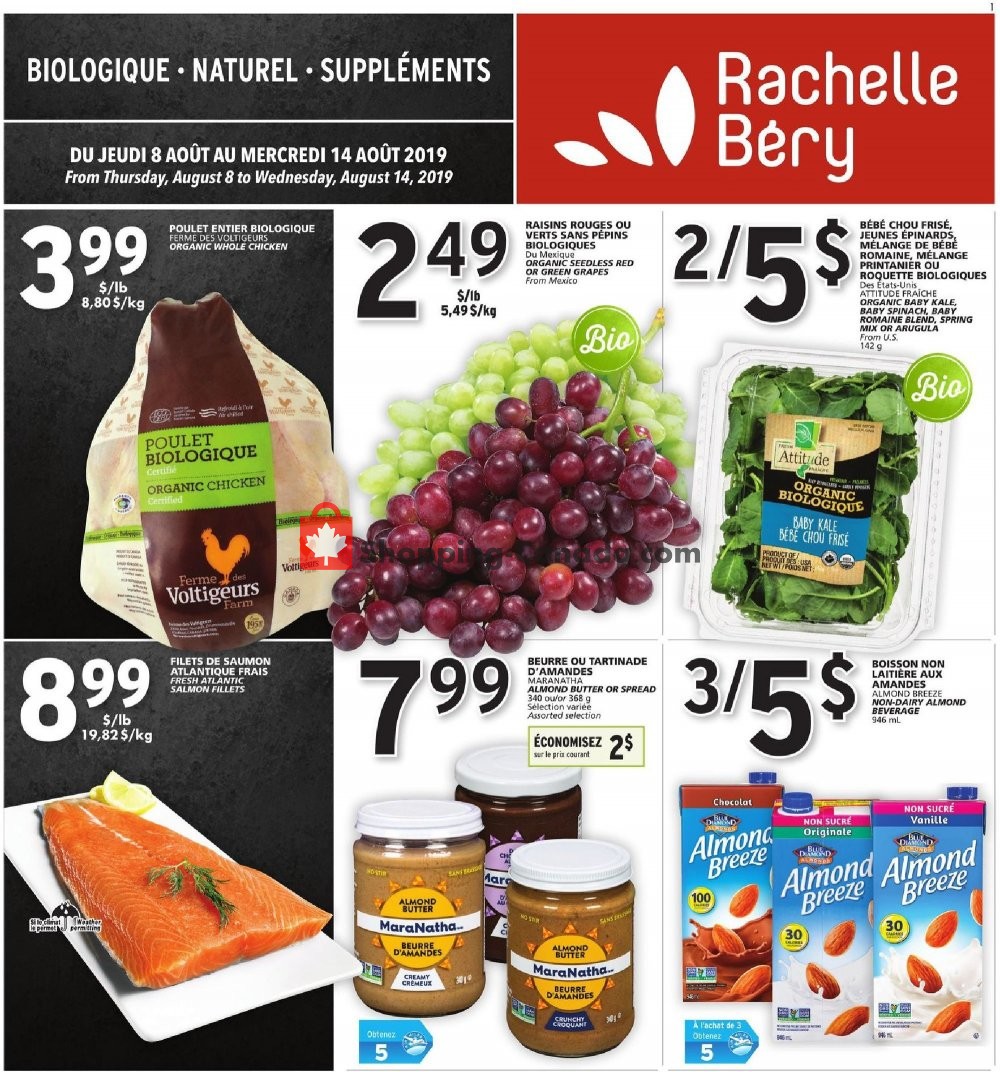 Rachelle Béry flyer from Thursday August 8, 2019 to Wednesday August 14, 2019 - page 1