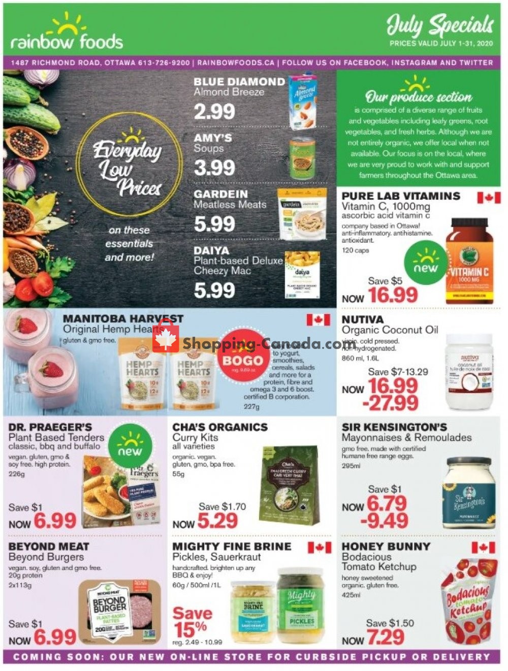 Rainbow Foods flyer from Wednesday July 1, 2020 to Friday July 31, 2020 - page 1