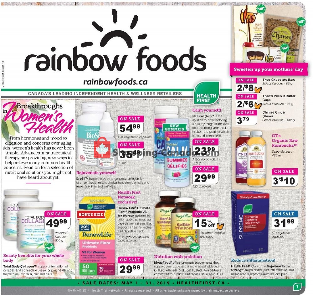 Rainbow Foods flyer from Wednesday May 1, 2019 to Friday May 31, 2019 - page 1