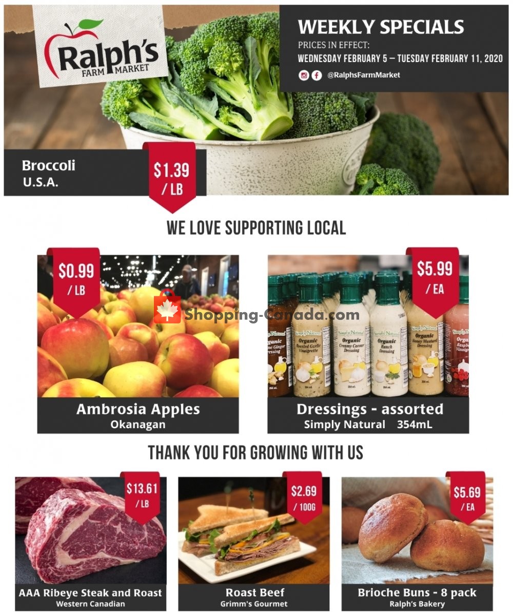 Ralph's Farm Market flyer from Wednesday February 5, 2020 to Tuesday February 11, 2020 - page 1