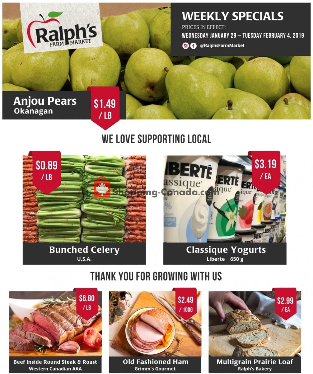 Ralph's Farm Market flyer from Wednesday January 29, 2020 to Tuesday February 4, 2020 - page 1