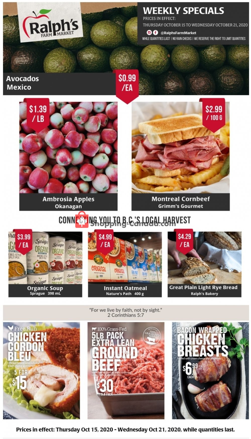Ralph's Farm Market flyer from Thursday October 15, 2020 to Wednesday October 21, 2020 - page 1
