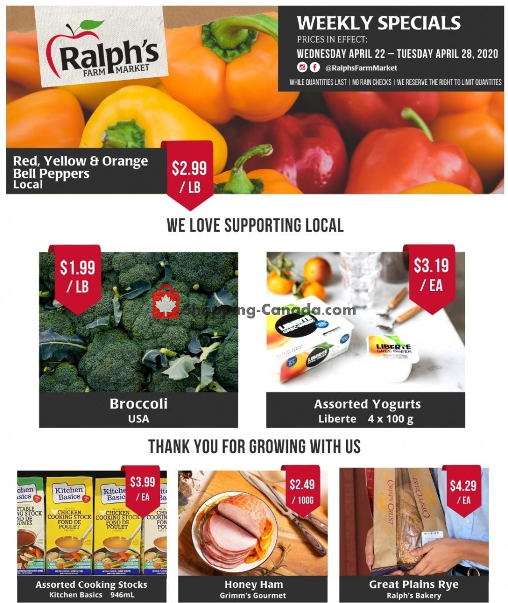 Ralph's Farm Market flyer from Wednesday April 22, 2020 to Tuesday April 28, 2020 - page 1