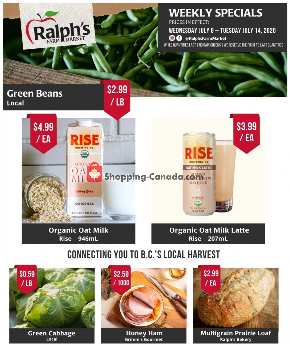 Ralph's Farm Market flyer from Wednesday July 8, 2020 to Tuesday July 14, 2020 - page 1