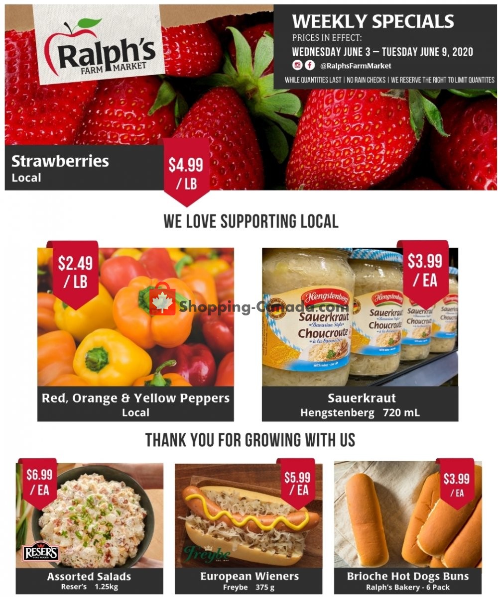 Ralph's Farm Market flyer from Wednesday June 3, 2020 to Tuesday June 9, 2020 - page 1