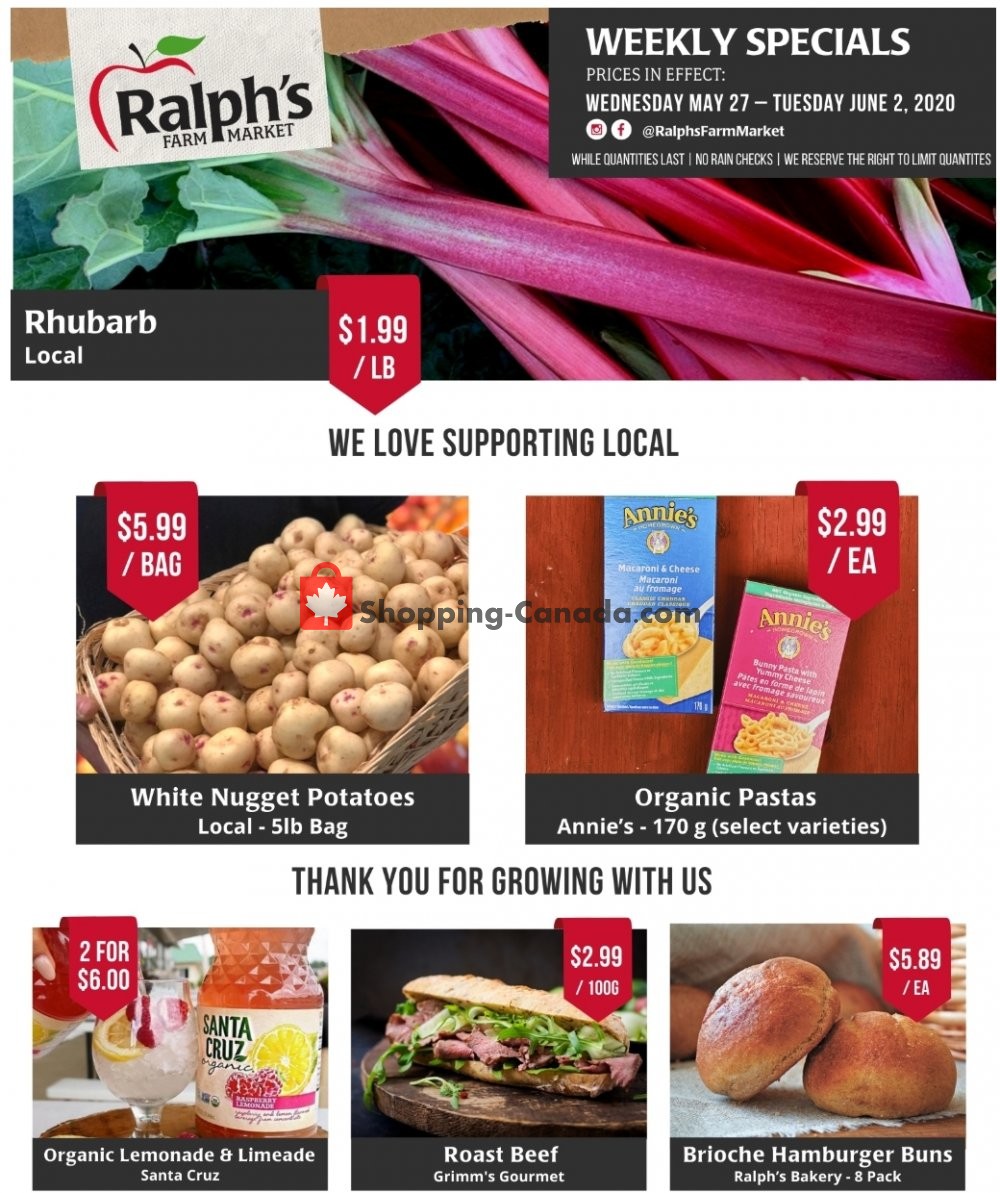 Ralph's Farm Market flyer from Wednesday May 27, 2020 to Tuesday June 2, 2020 - page 1