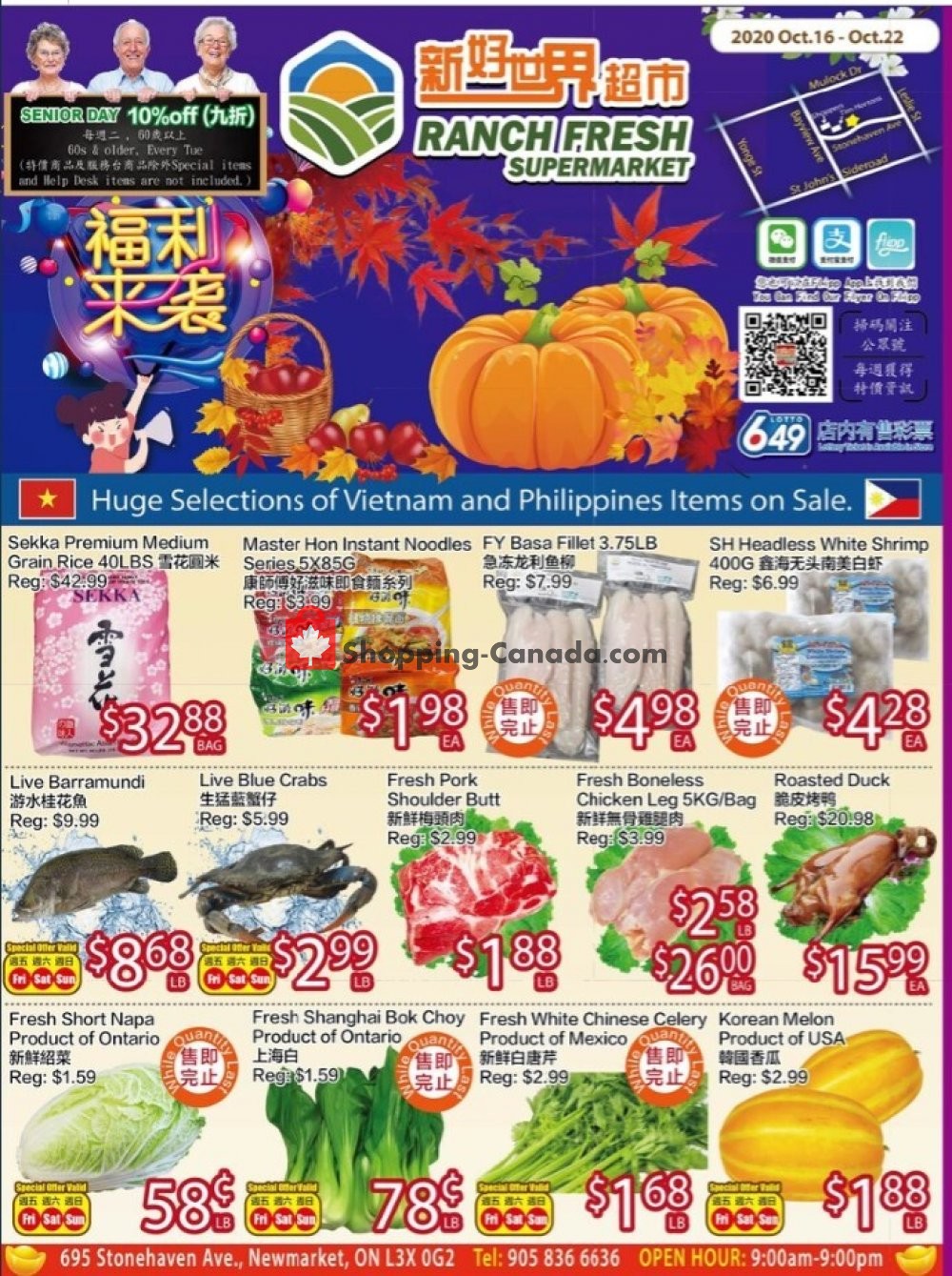 Ranch Fresh Supermarket flyer from Friday October 16, 2020 to Thursday October 22, 2020 - page 1