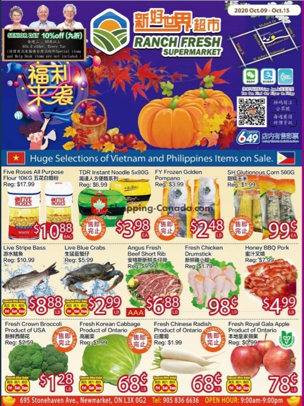 Ranch Fresh Supermarket flyer from Friday October 9, 2020 to Thursday October 15, 2020 - page 1