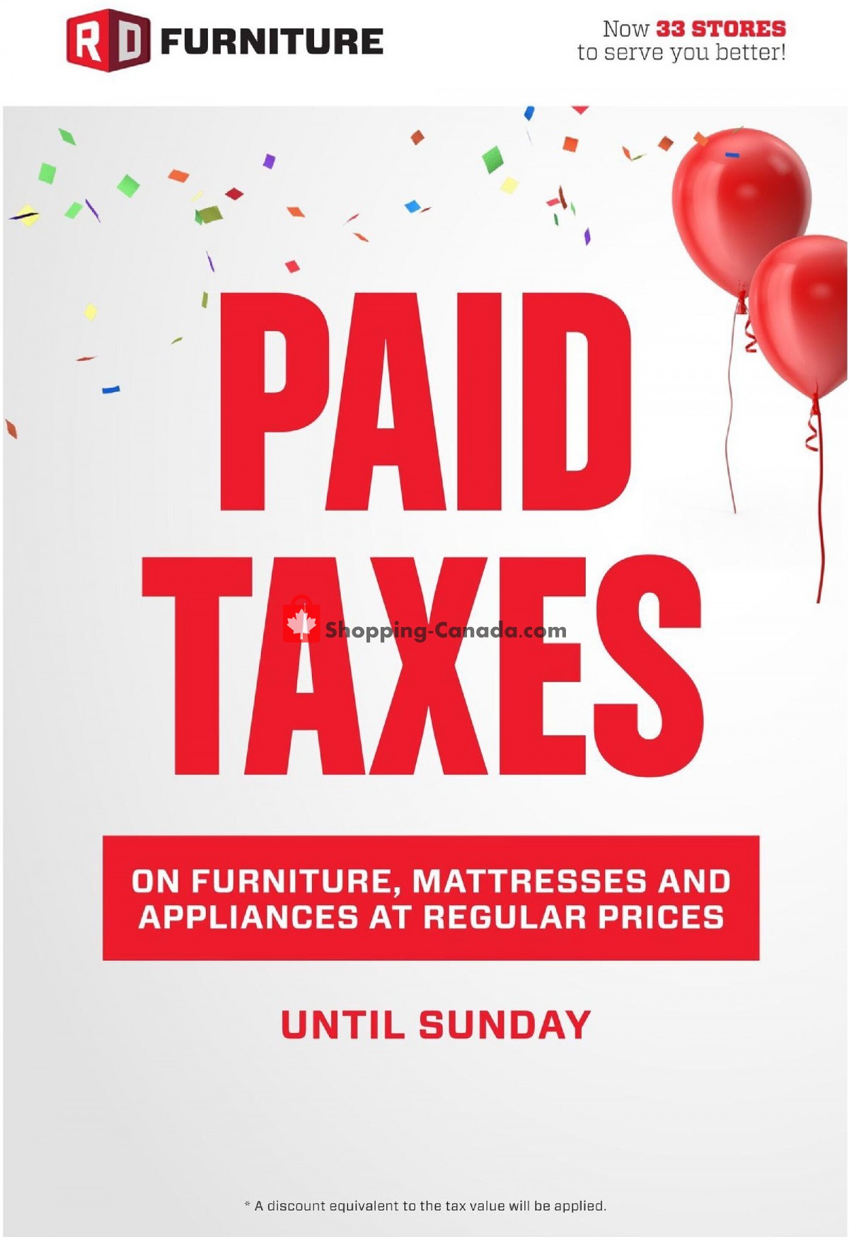 RD Furniture flyer from Monday April 26, 2021 to Sunday May 2, 2021 - page 1