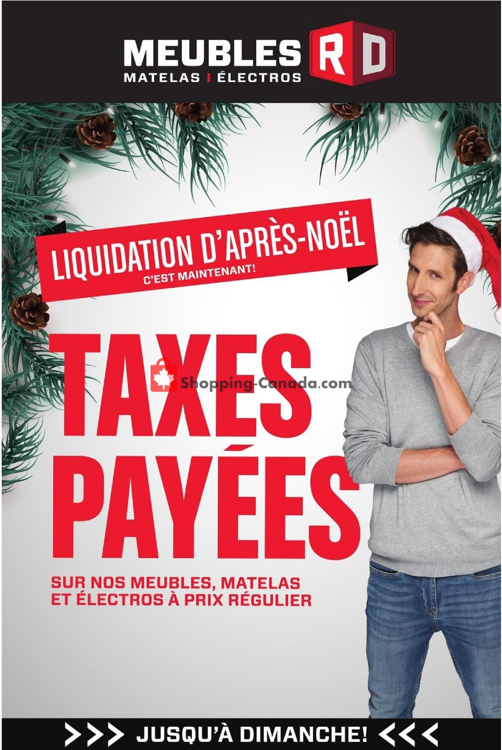 RD Furniture Canada, flyer (Taxes Payees) December 21 January 3, 2021 Shopping Canada