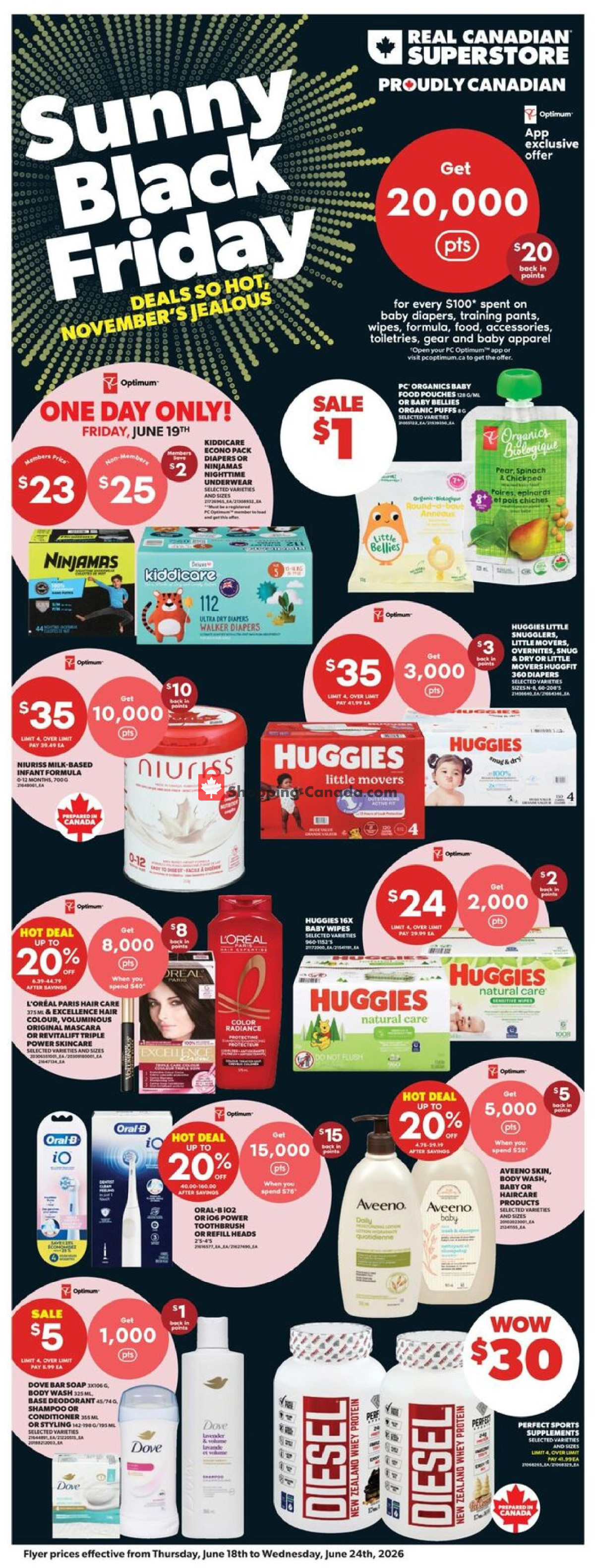 Real Canadian Superstore flyer from Thursday June 18, 2026 to Wednesday June 24, 2026 - page 1