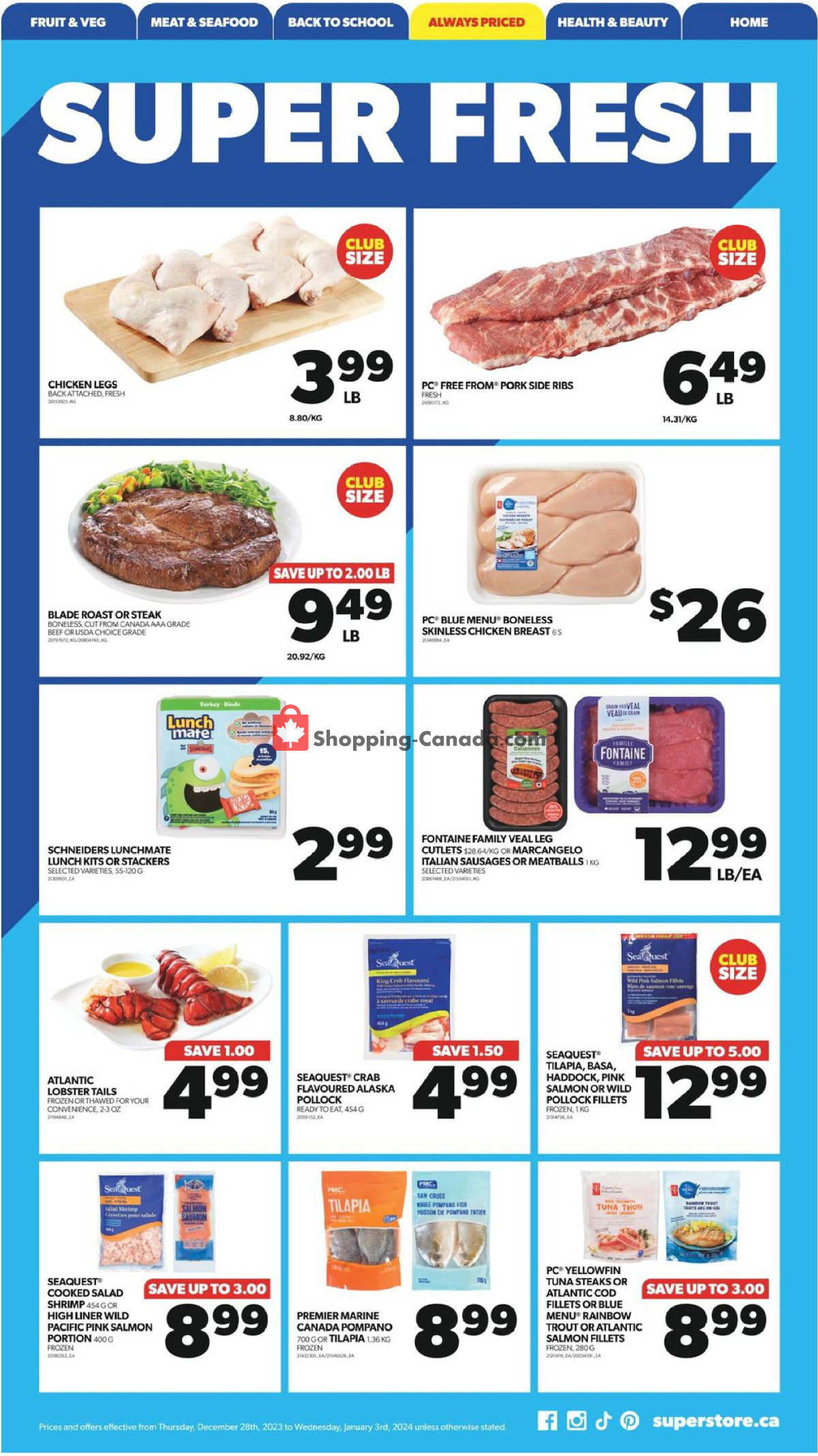 Real Canadian Superstore flyer from Thursday December 28, 2023 to Wednesday January 3, 2024 - page 7