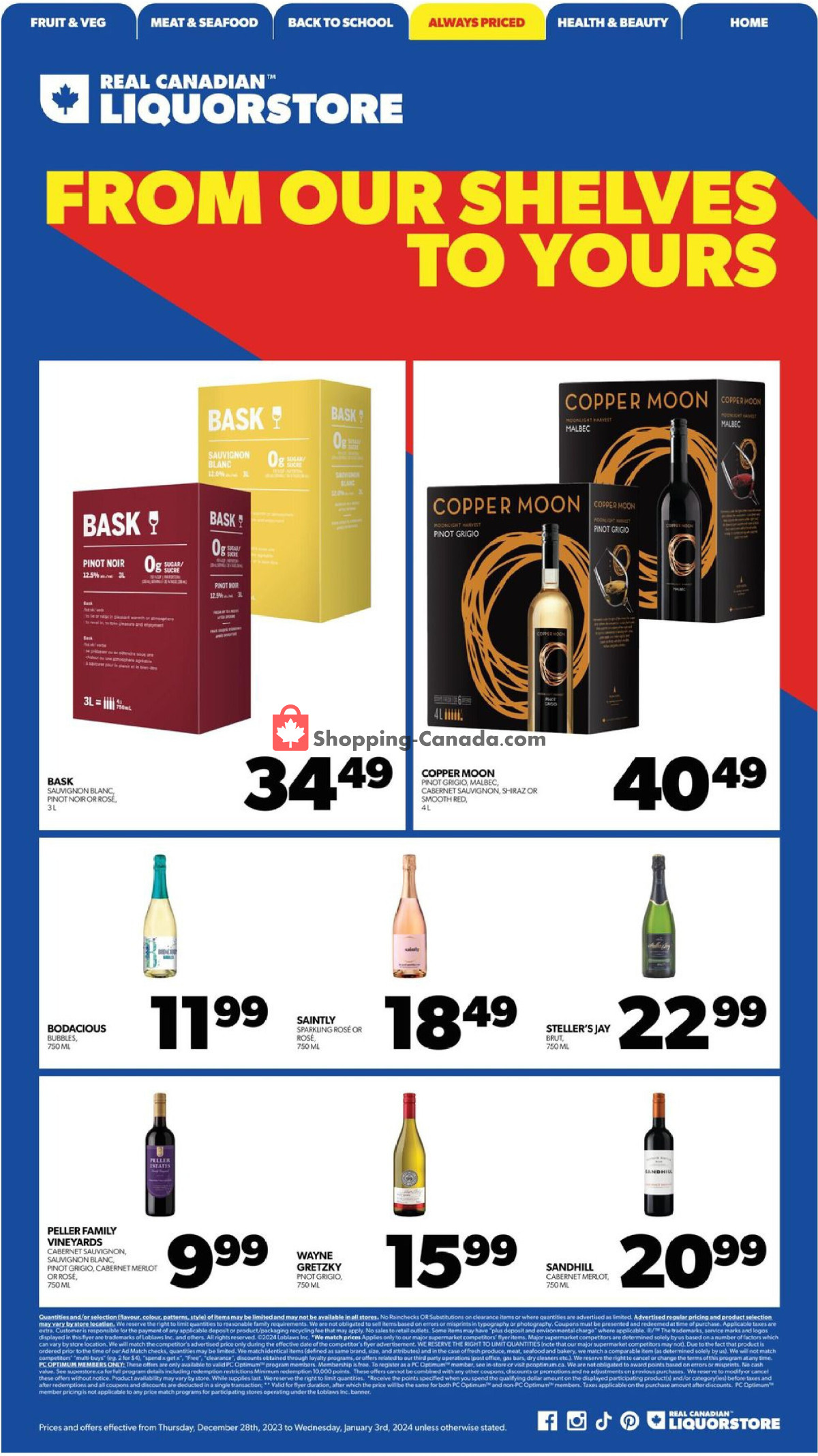Real Canadian Superstore flyer from Thursday December 28, 2023 to Wednesday January 3, 2024 - page 18