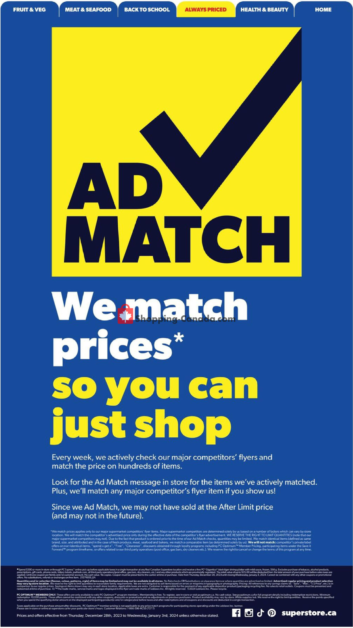 Real Canadian Superstore flyer from Thursday December 28, 2023 to Wednesday January 3, 2024 - page 25