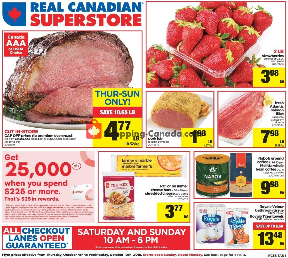 Real Canadian Superstore flyer from Thursday October 4, 2018 to Wednesday October 10, 2018 - page 1