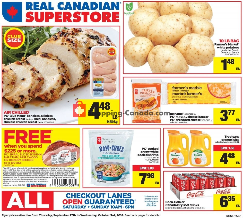 Real Canadian Superstore flyer from Thursday September 27, 2018 to Wednesday October 3, 2018 - page 1