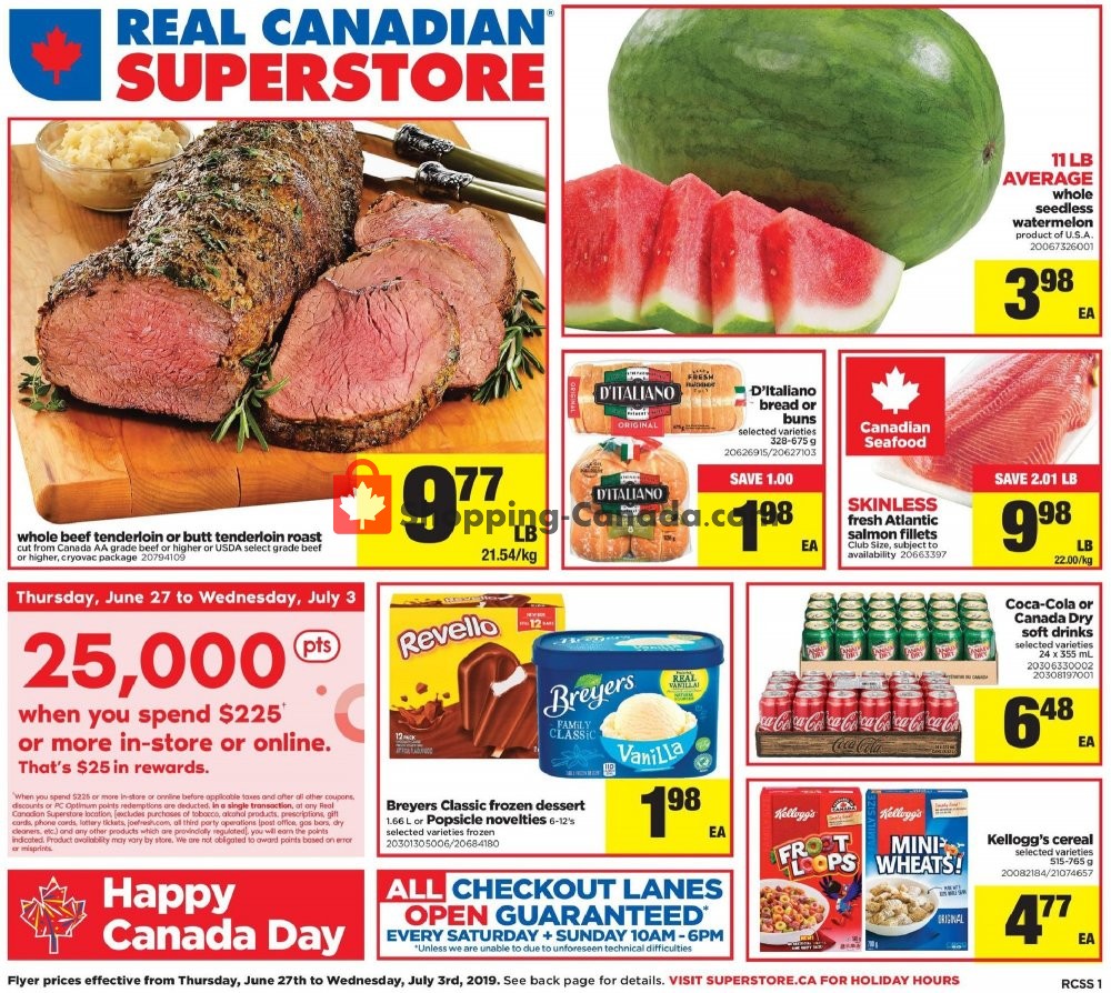 Real Canadian Superstore flyer from Thursday June 27, 2019 to Wednesday July 3, 2019 - page 1