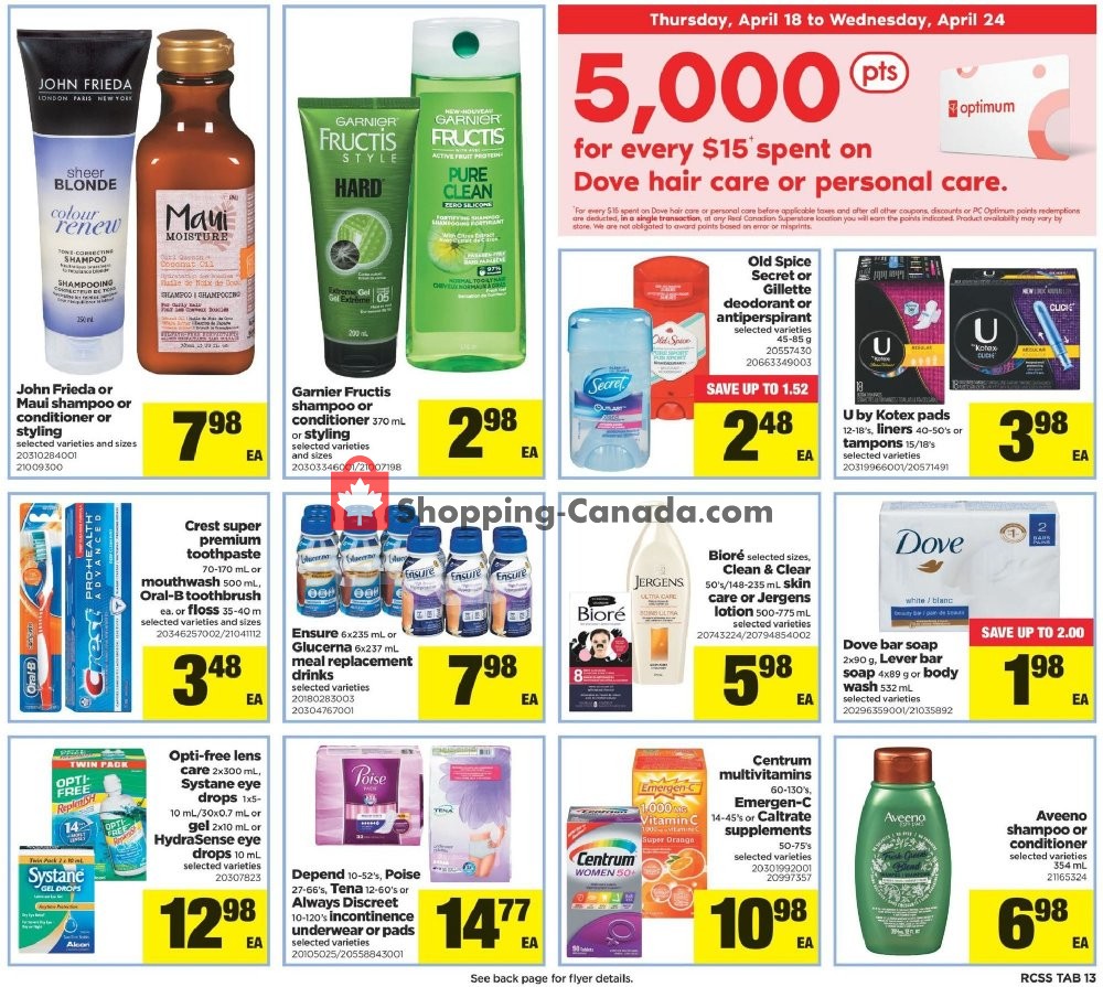 Real Canadian Superstore flyer from Thursday April 18, 2019 to Wednesday April 24, 2019 - page 13