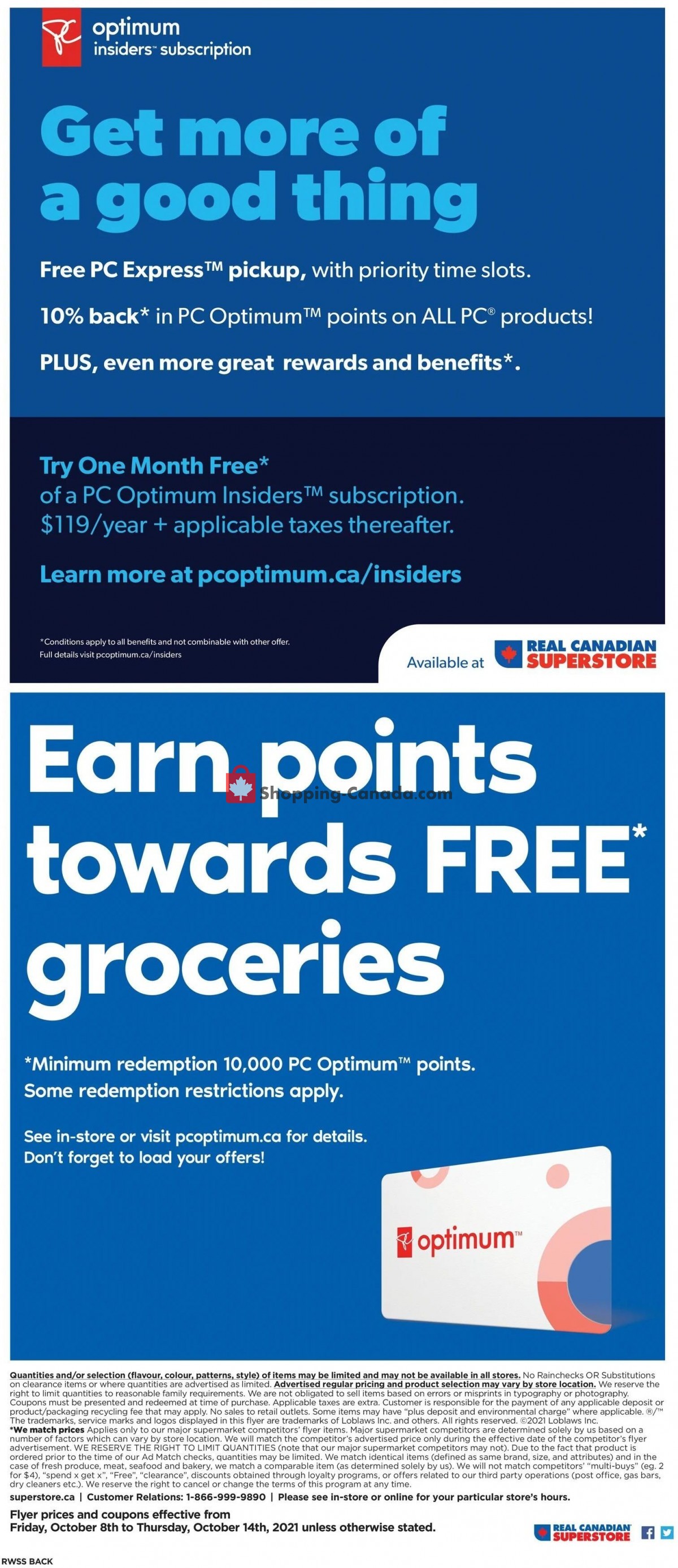 Real Canadian Superstore flyer from Friday October 8, 2021 to Thursday October 14, 2021 - page 14