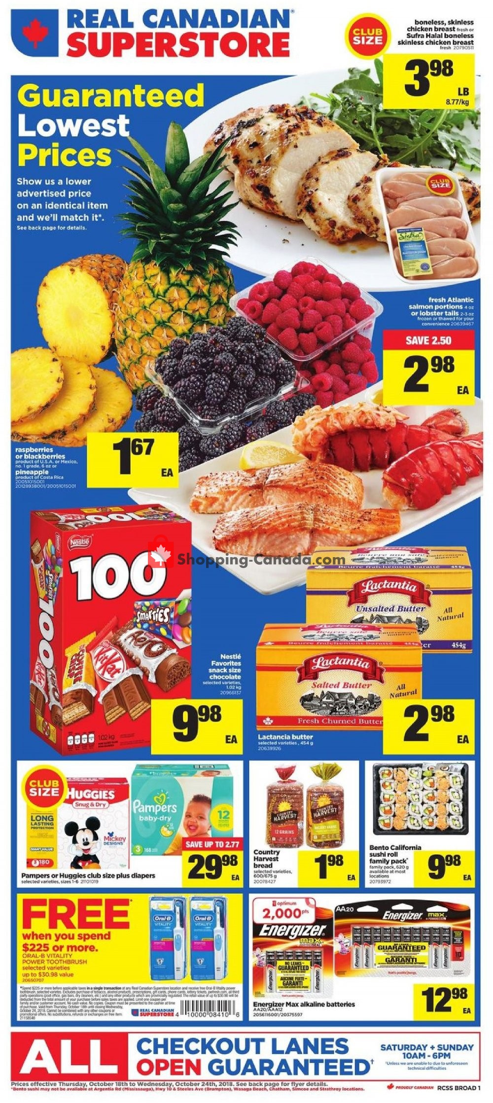 Real Canadian Superstore flyer from Thursday October 18, 2018 to Wednesday October 24, 2018 - page 1