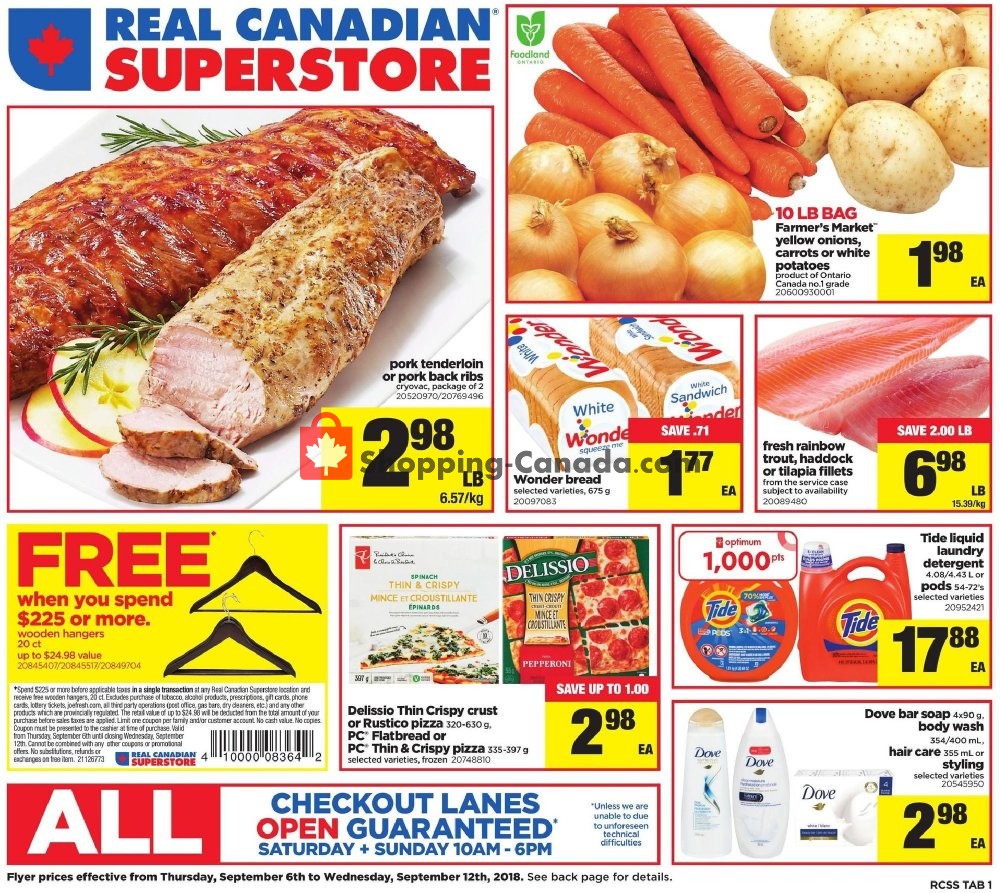Real Canadian Superstore flyer from Thursday September 6, 2018 to Wednesday September 12, 2018 - page 1