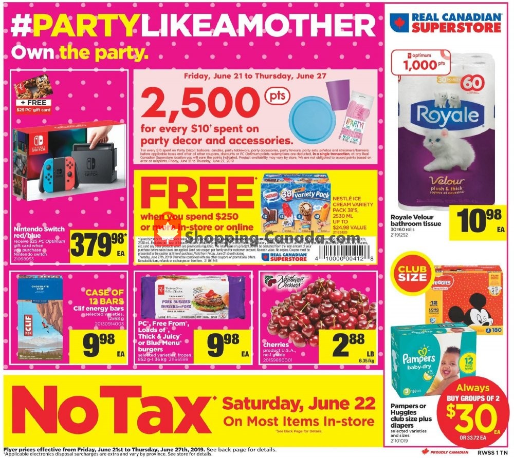 Real Canadian Superstore flyer from Friday June 21, 2019 to Thursday June 27, 2019 - page 1