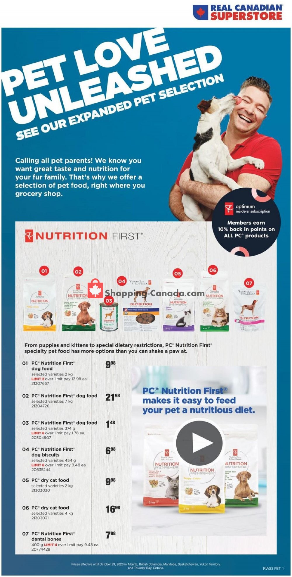 Real Canadian Superstore flyer from Friday October 2, 2020 to Thursday October 29, 2020 - page 1