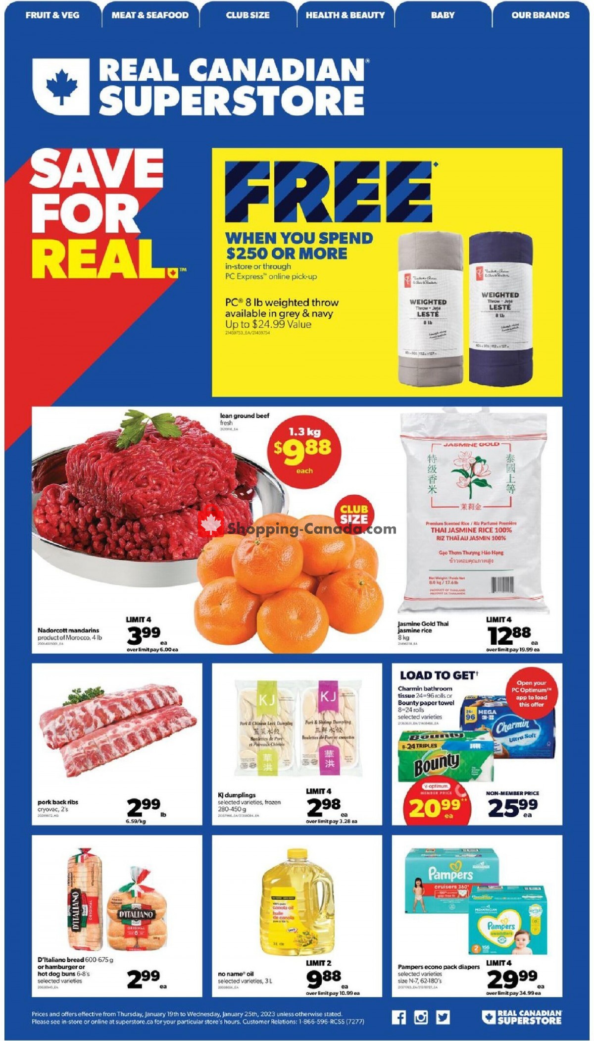 Real Canadian Superstore flyer from Thursday January 19, 2023 to Wednesday January 25, 2023 - page 1