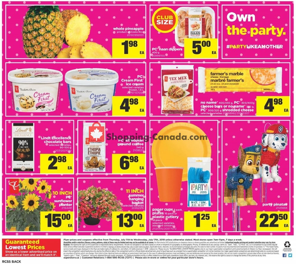 Real Canadian Superstore flyer from Thursday July 11, 2019 to Wednesday July 17, 2019 - page 22