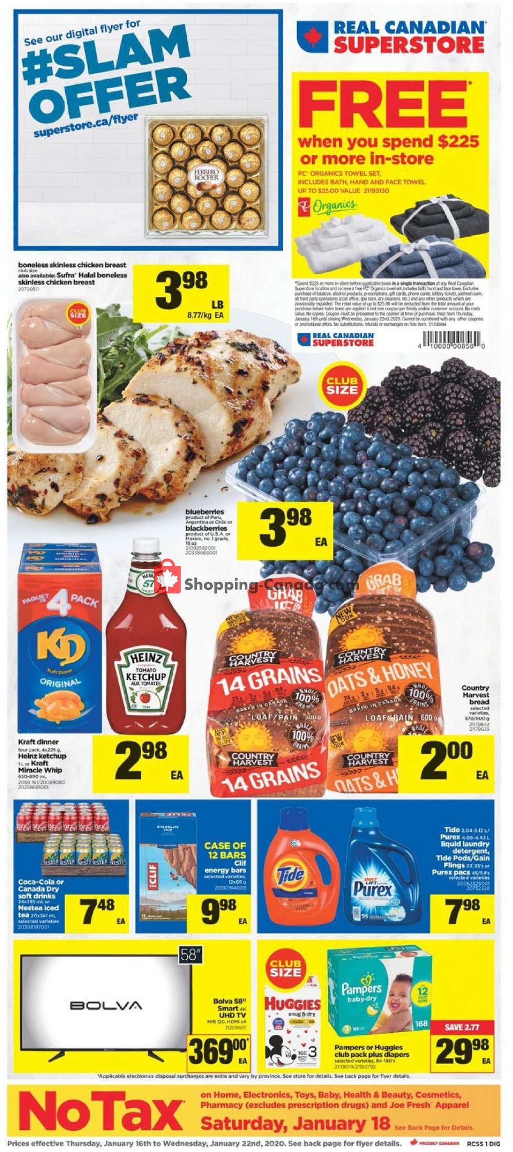 Real Canadian Superstore flyer from Thursday January 16, 2020 to Wednesday January 22, 2020 - page 1