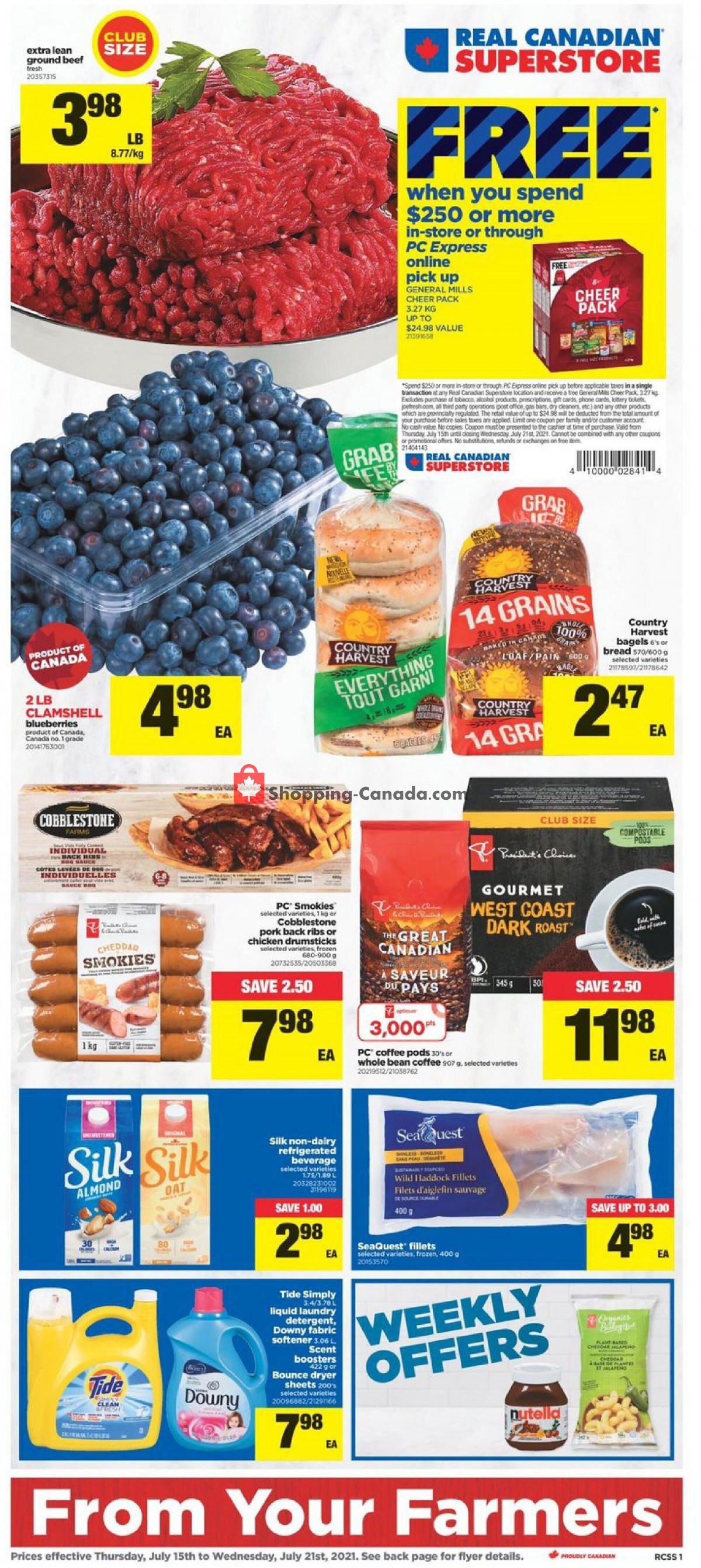 Real Canadian Superstore flyer from Thursday July 15, 2021 to Wednesday July 21, 2021 - page 1