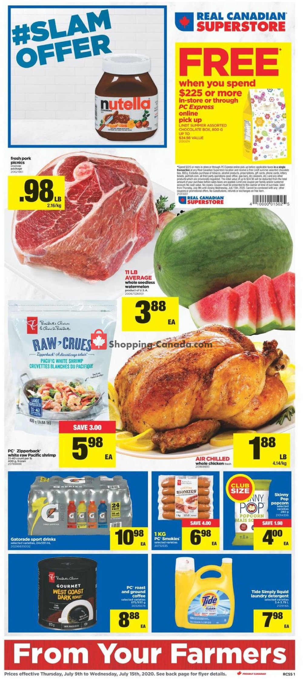 Real Canadian Superstore flyer from Thursday July 9, 2020 to Wednesday July 15, 2020 - page 1