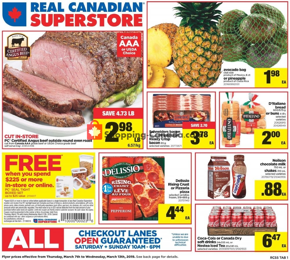 Real Canadian Superstore flyer from Thursday March 7, 2019 to Wednesday March 13, 2019 - page 1