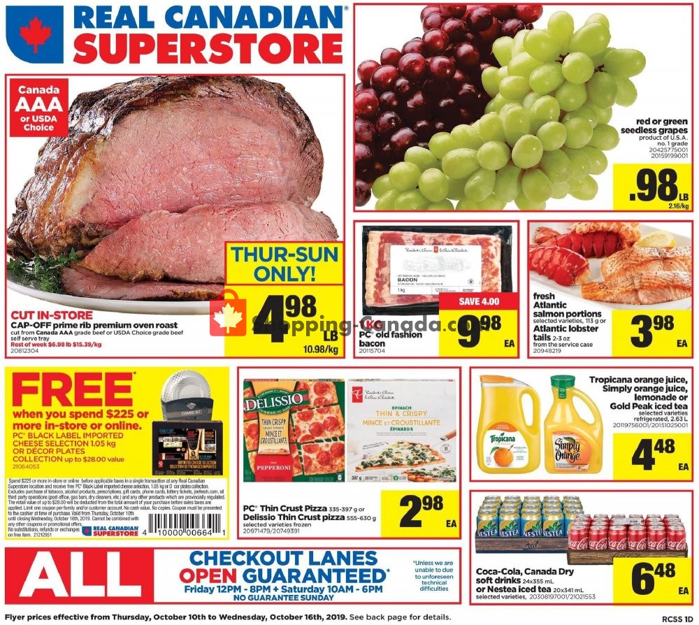 Real Canadian Superstore flyer from Thursday October 10, 2019 to Wednesday October 16, 2019 - page 1