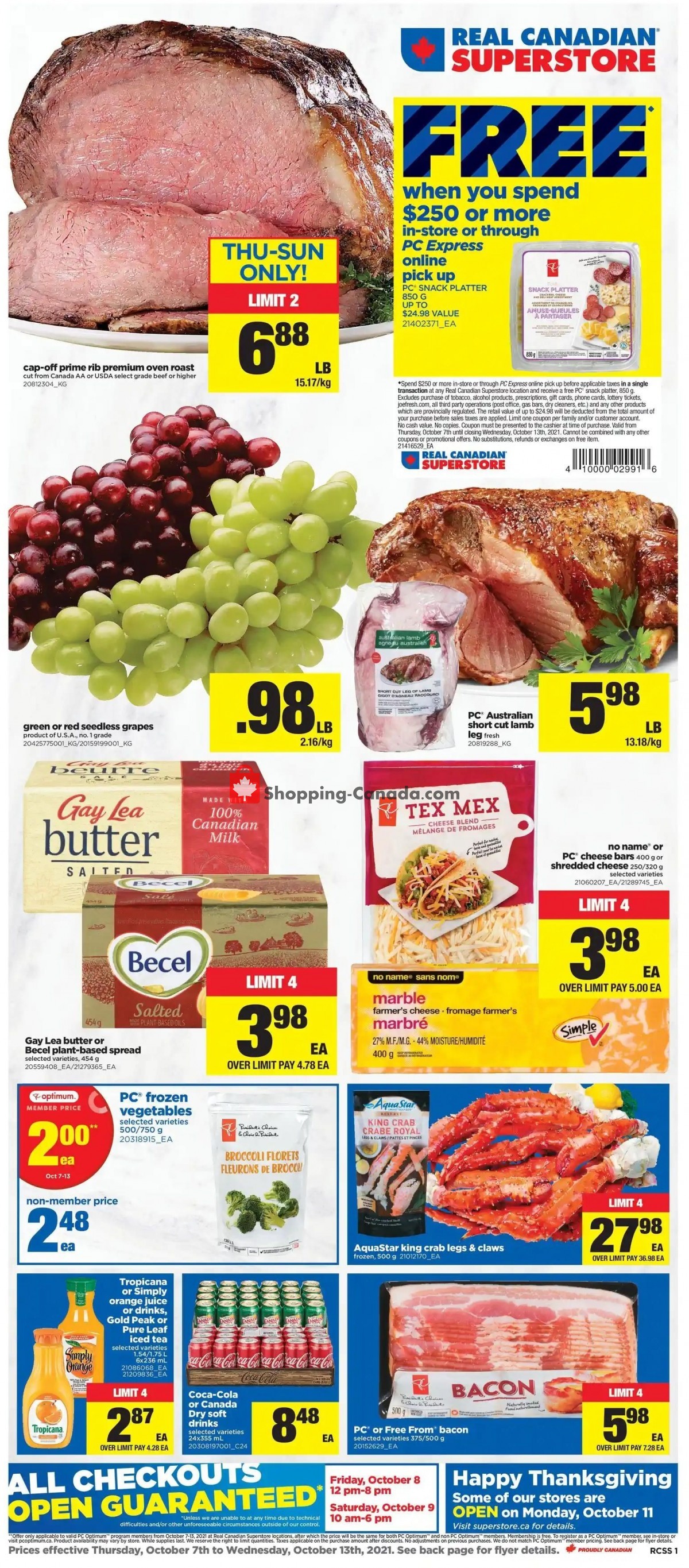 Real Canadian Superstore flyer from Thursday October 7, 2021 to Wednesday October 13, 2021 - page 1