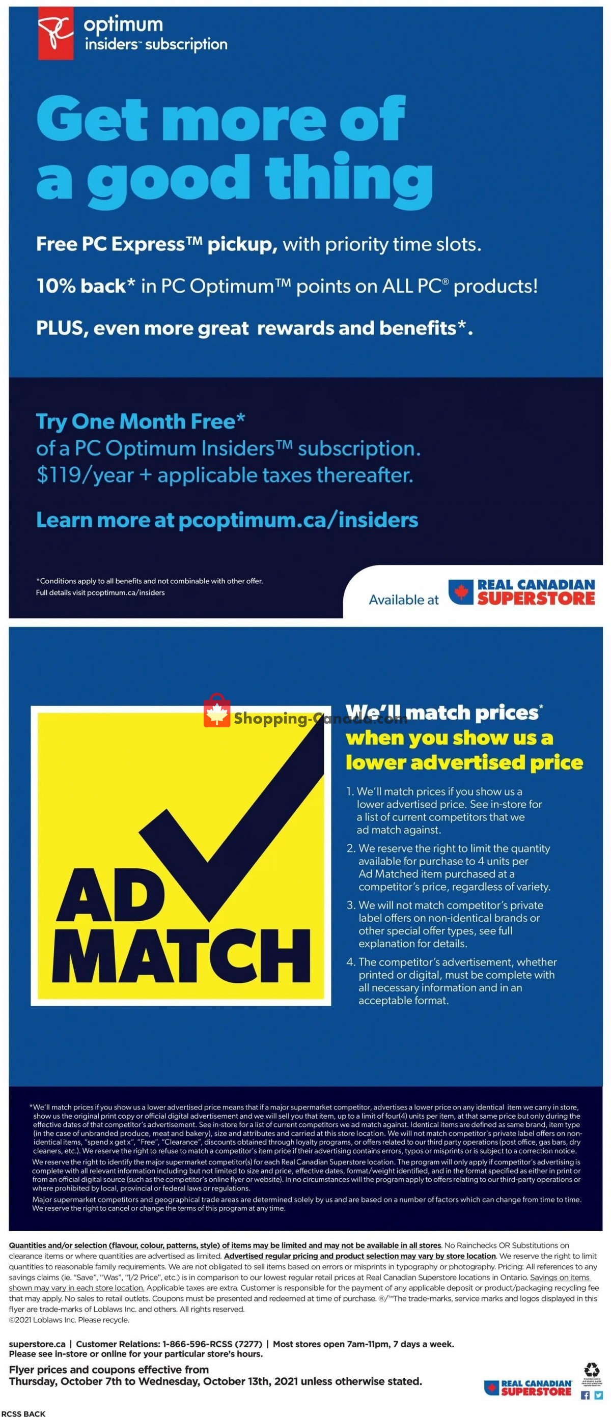 Real Canadian Superstore flyer from Thursday October 7, 2021 to Wednesday October 13, 2021 - page 14