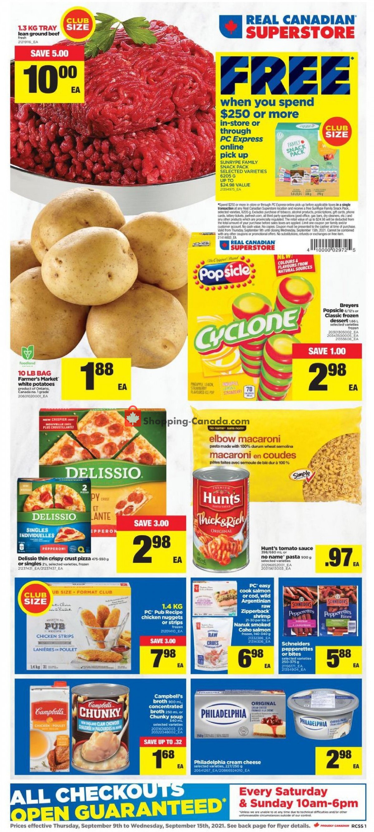 Real Canadian Superstore flyer from Thursday September 9, 2021 to Wednesday September 15, 2021 - page 1