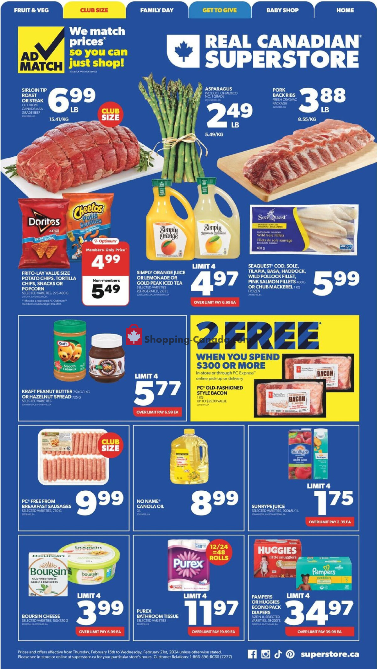 Real Canadian Superstore flyer from Thursday February 15, 2024 to Wednesday February 21, 2024 - page 2