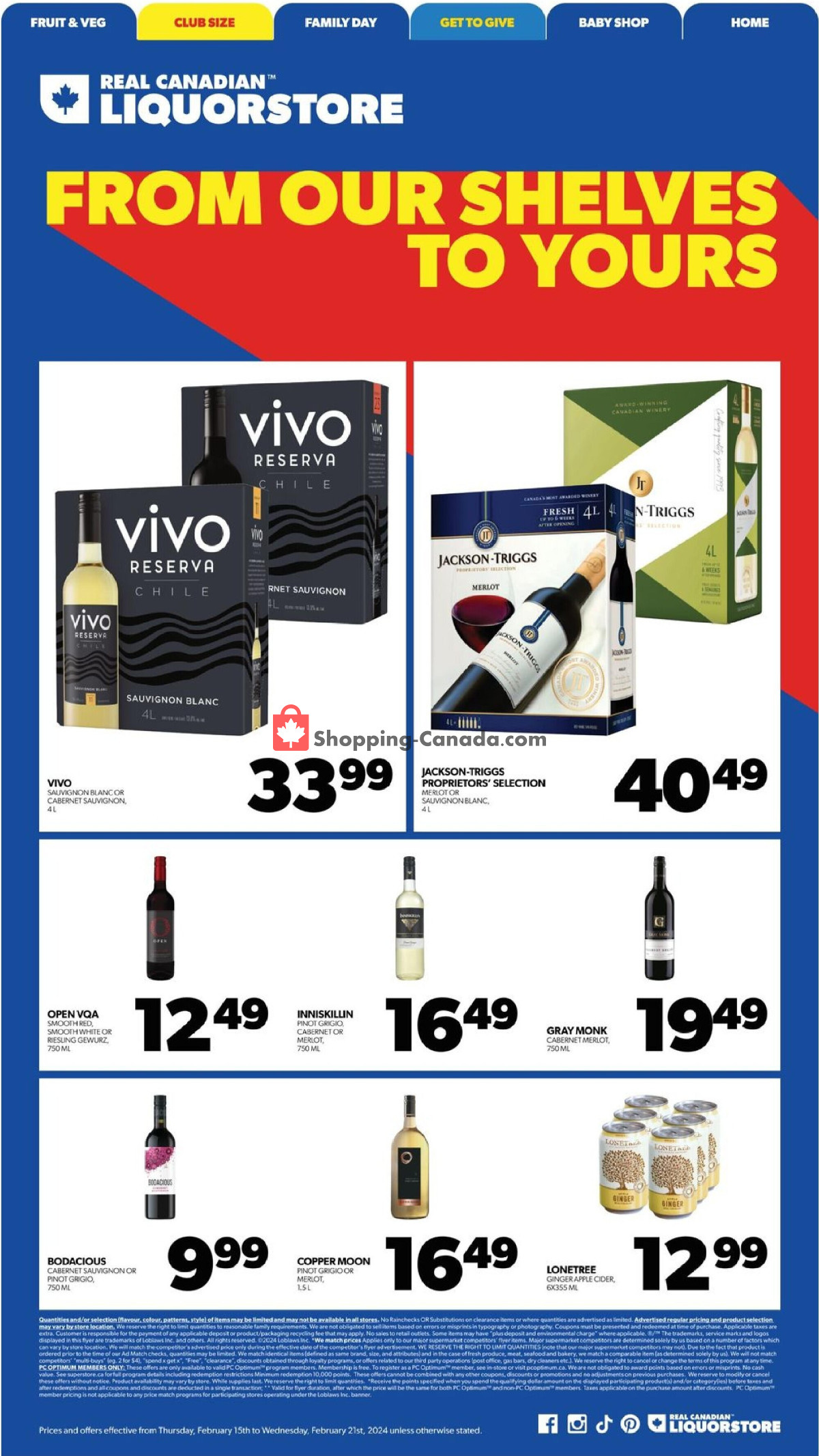 Real Canadian Superstore flyer from Thursday February 15, 2024 to Wednesday February 21, 2024 - page 21