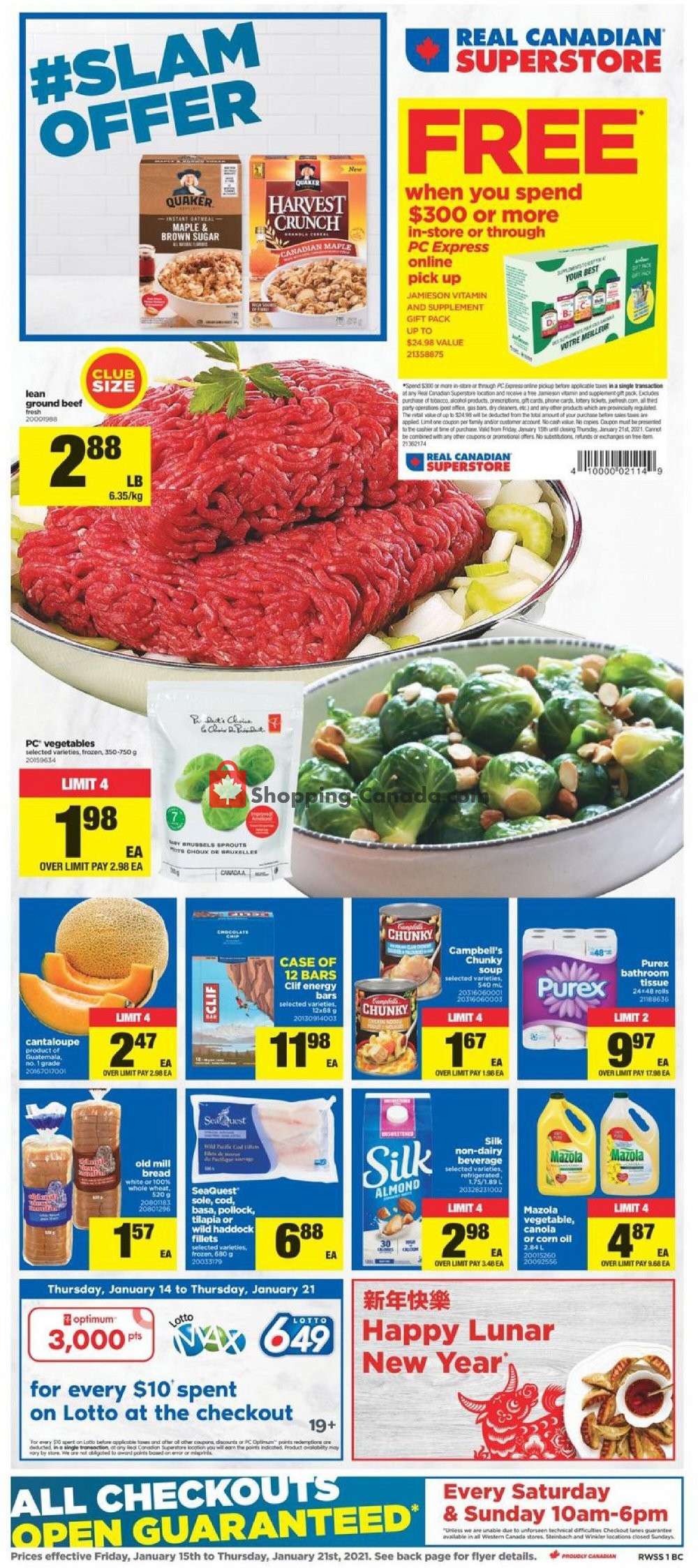 Real Canadian Superstore flyer from Friday January 15, 2021 to Thursday January 21, 2021 - page 1