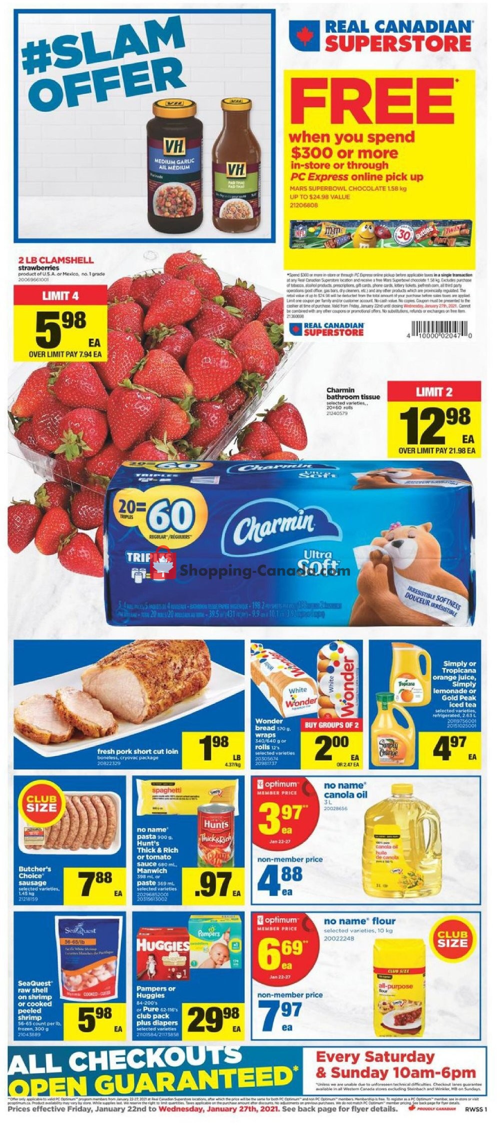 Real Canadian Superstore flyer from Friday January 22, 2021 to Wednesday January 27, 2021 - page 1