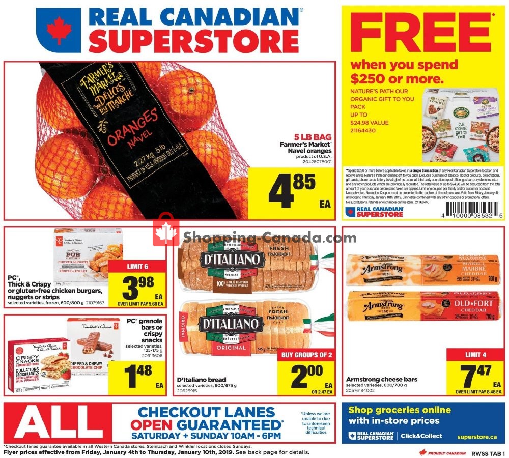 Real Canadian Superstore flyer from Friday January 4, 2019 to Thursday January 10, 2019 - page 1