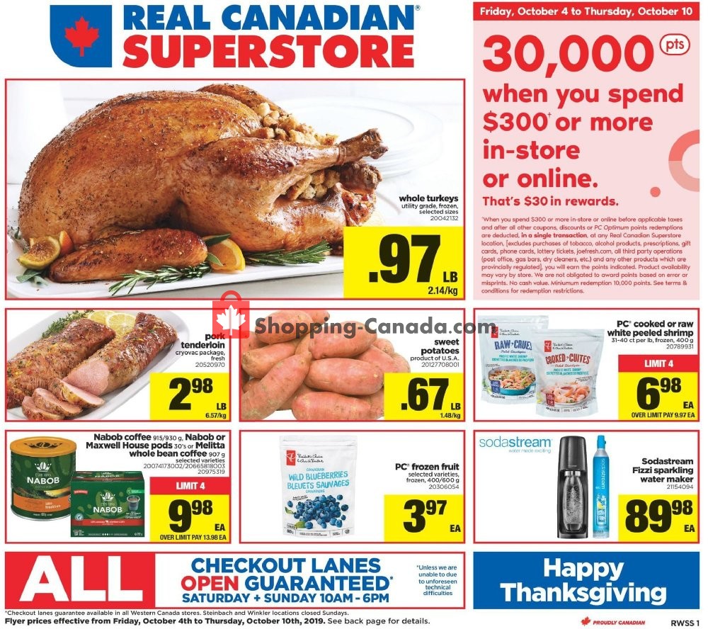 Real Canadian Superstore flyer from Friday October 4, 2019 to Thursday October 10, 2019 - page 1