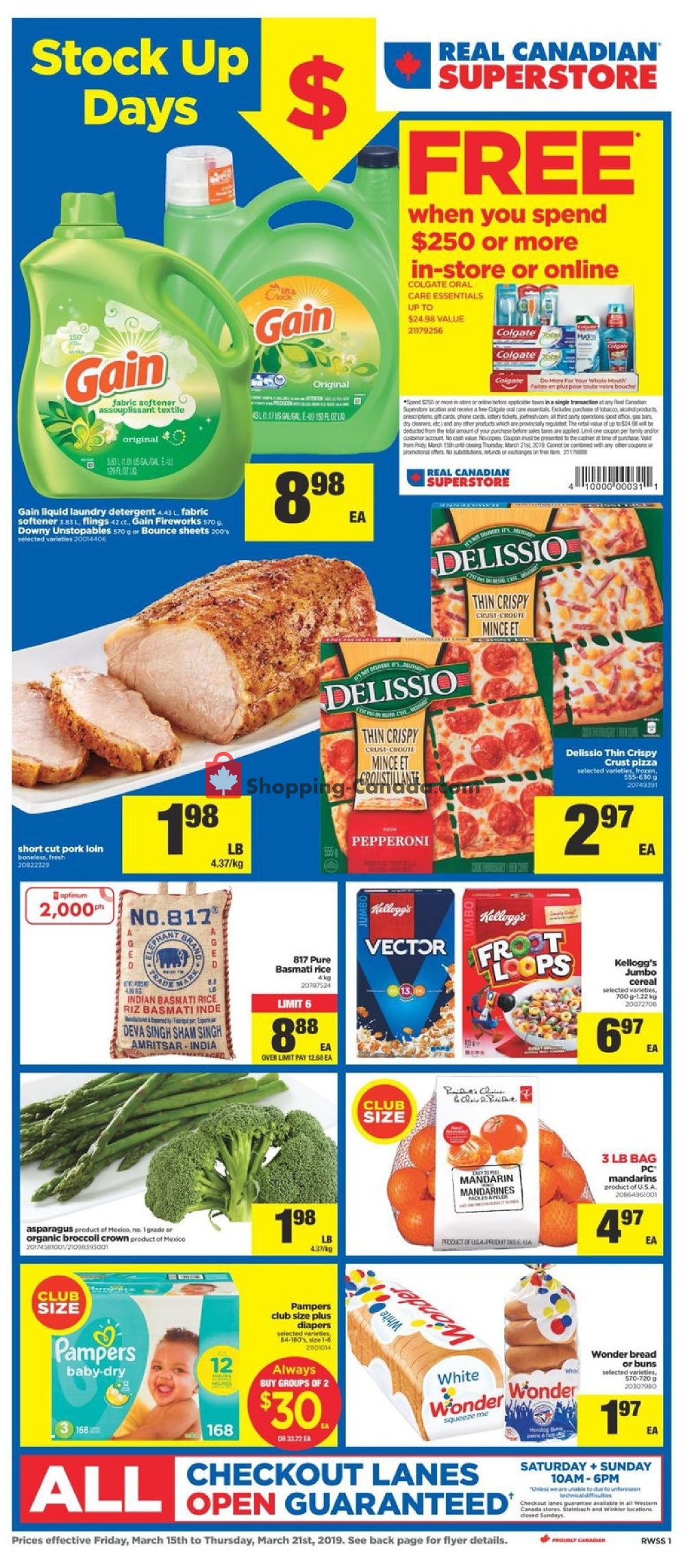 Real Canadian Superstore flyer from Friday March 15, 2019 to Thursday March 21, 2019 - page 1