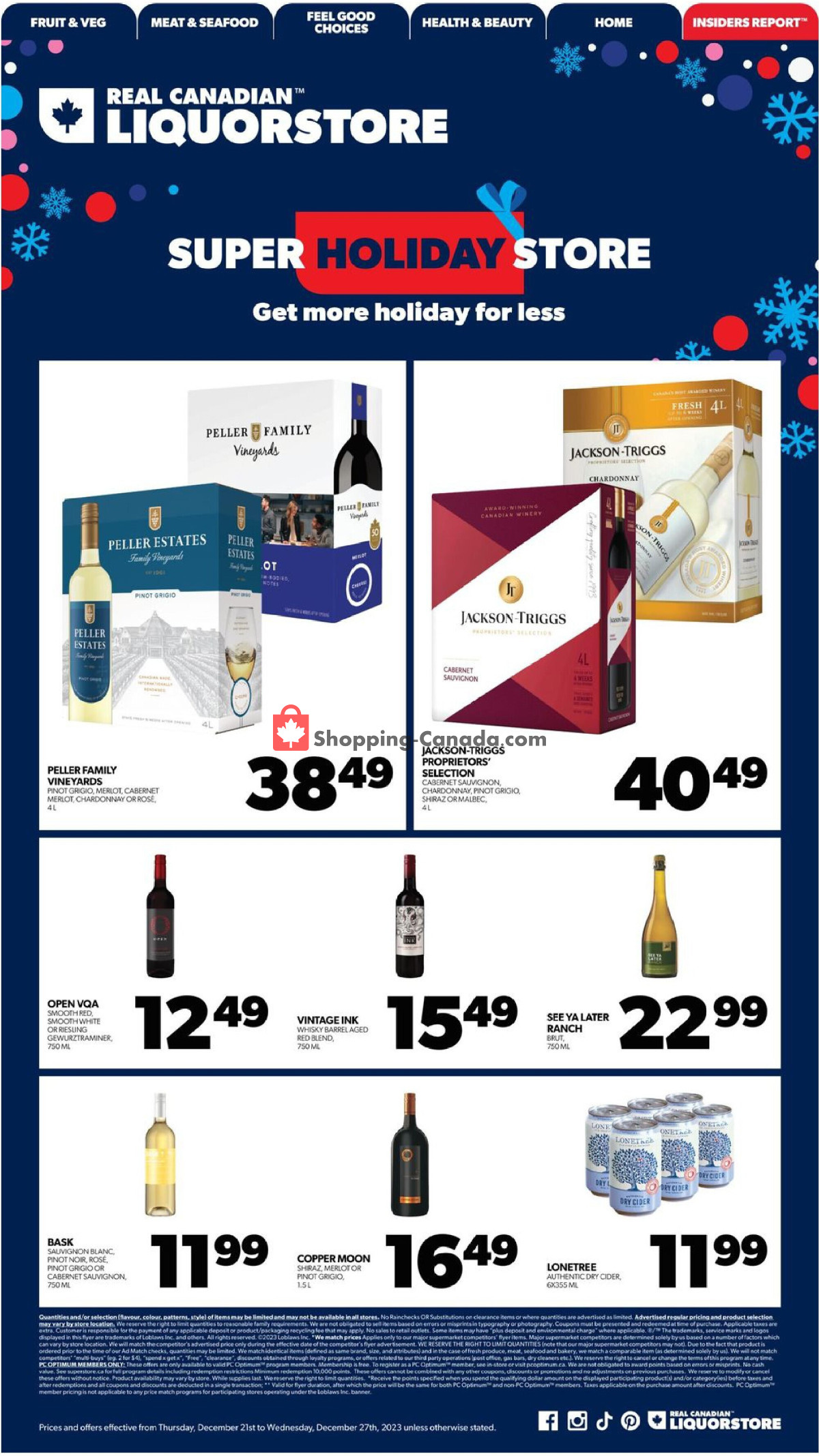 Real Canadian Superstore flyer from Thursday December 21, 2023 to Wednesday December 27, 2023 - page 18
