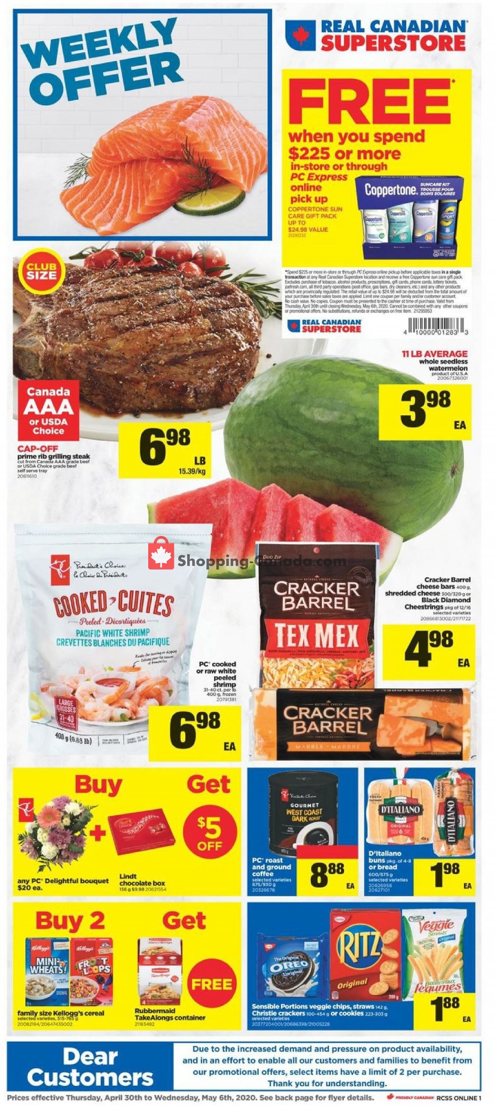 Real Canadian Superstore flyer from Thursday April 30, 2020 to Wednesday May 6, 2020 - page 1