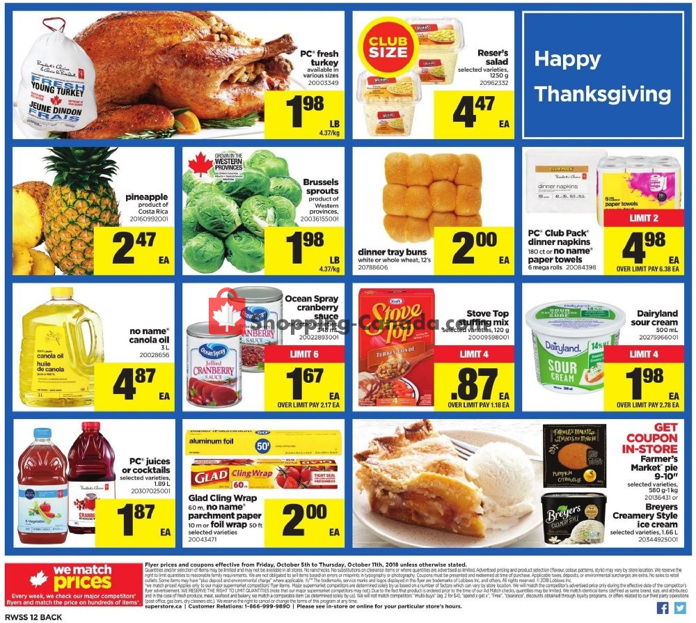 Real Canadian Superstore flyer from Friday October 5, 2018 to Thursday October 11, 2018 - page 14