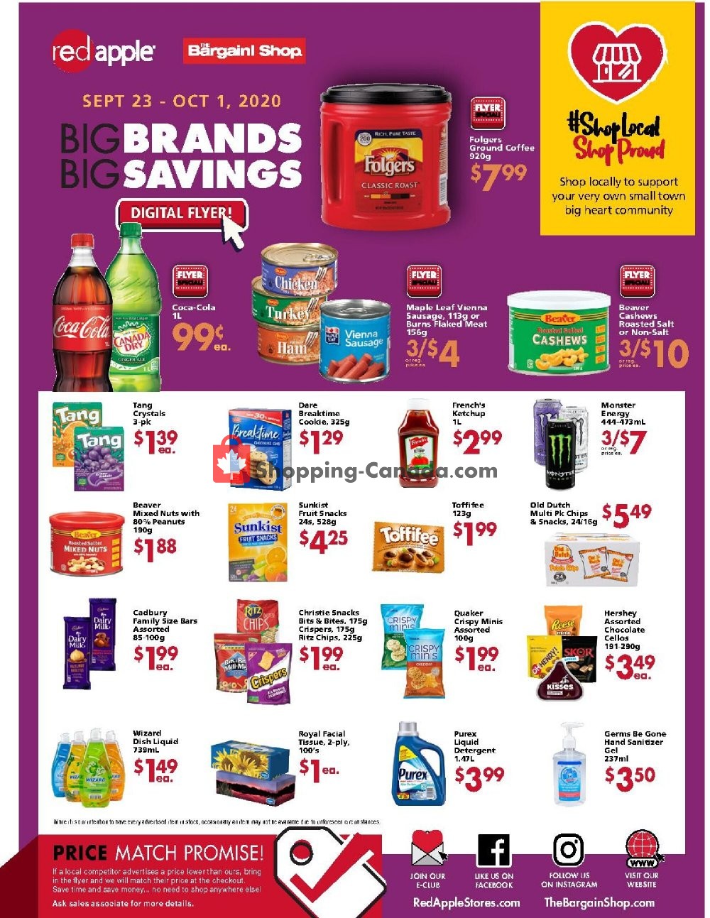 Red Apple Stores Canada, flyer (Big Brands Big Savings) September 23