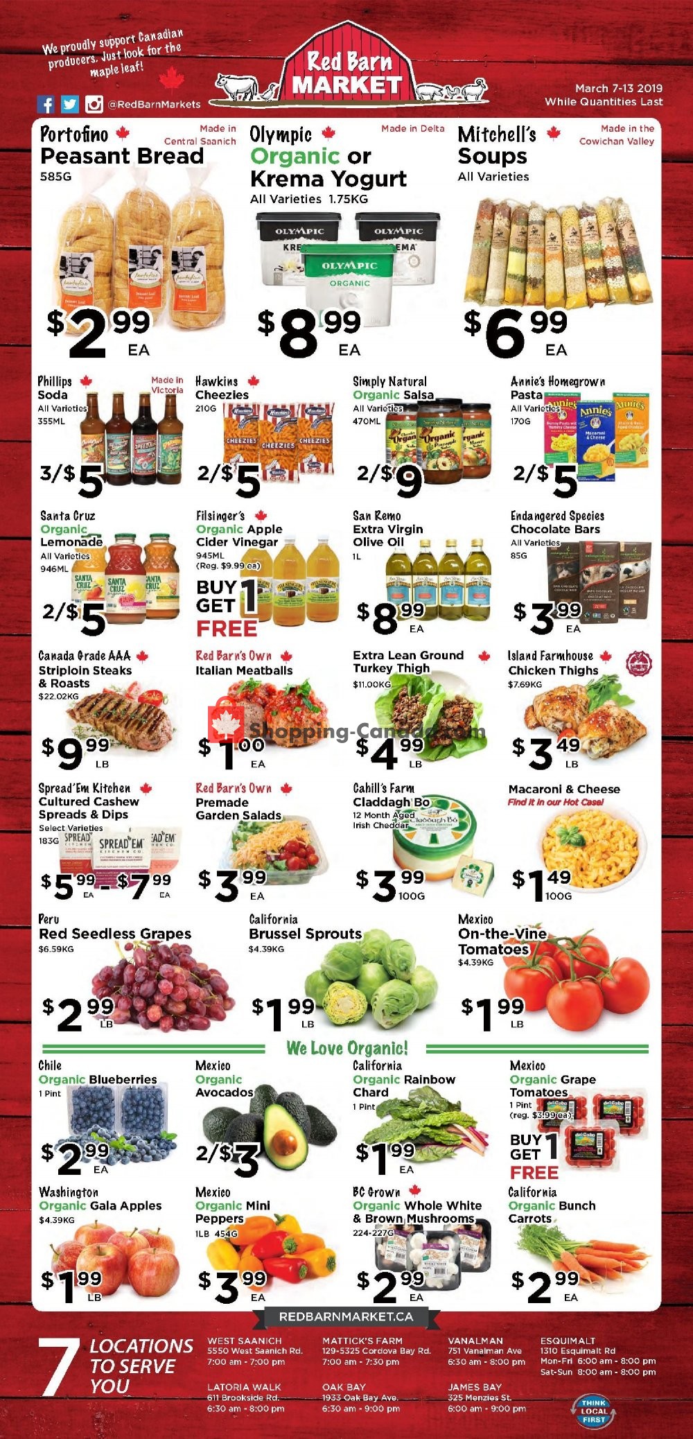 Red Barn Market flyer from Thursday March 7, 2019 to Wednesday March 13, 2019 - page 1