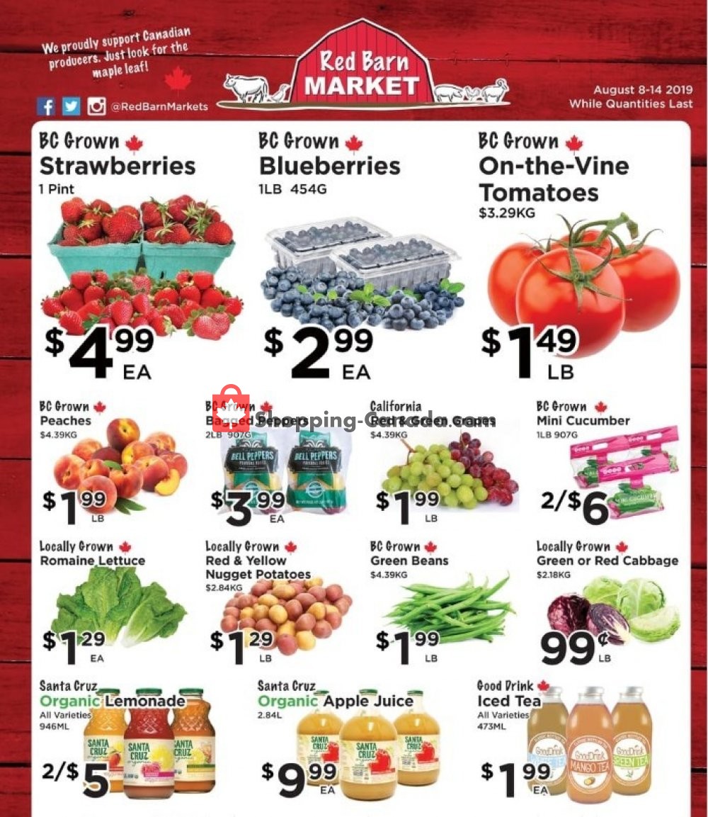 Red Barn Market flyer from Thursday August 8, 2019 to Wednesday August 14, 2019 - page 1